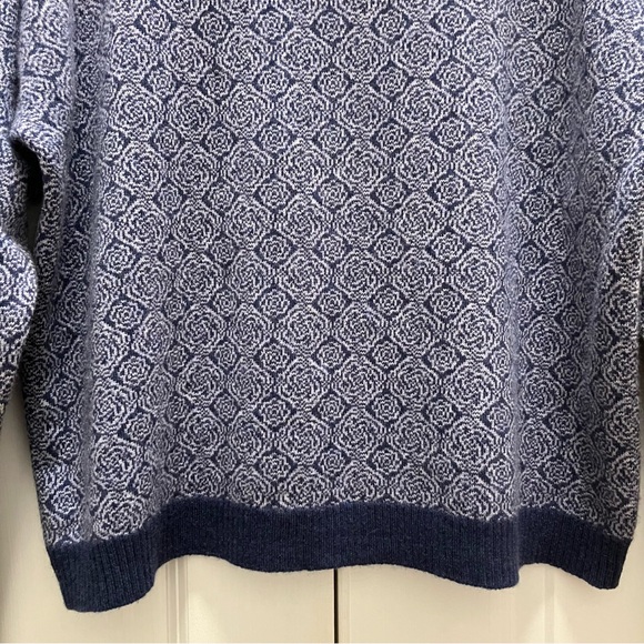 Brora 100% Cashmere Scotland Abstract Floral Intarsia UK 12-14, US 8-10, Medium - Picture 9 of 13